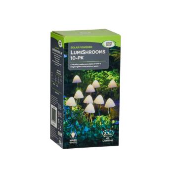 Solarlicht-Pilze "LumiShrooms" - Solarleuchte mit 10 Pilzen zum Stecken (20 cm)